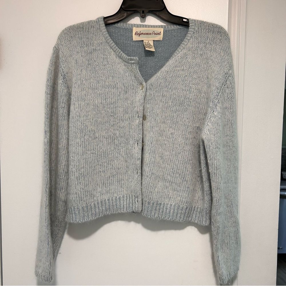 Vintage Silk Rabbit Fur and Lambswool Sweater Cardigan with buttons knit pattern